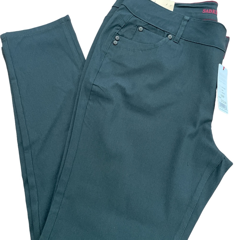 Olive green perfect stretch fit pants ankle length